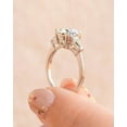 thumbnail image 6 of SOLITAIRE JEWELS 2CT Round Cut Moissanite Three Stone Side Tapered Baguette Moissanite Wedding Ring Solid 14k Yellow Gold, 6 of 8