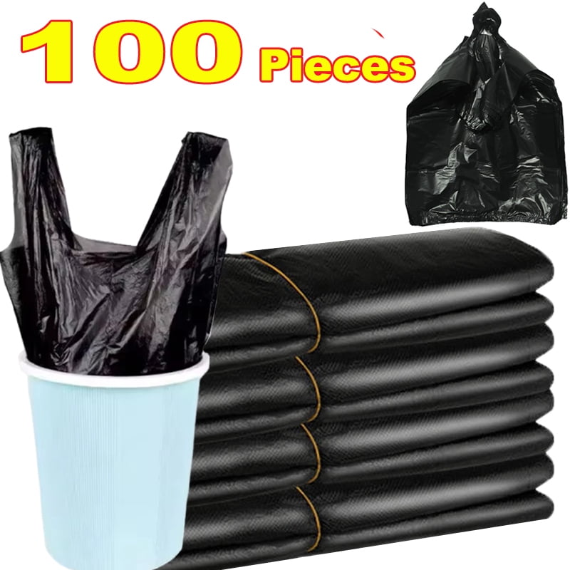 Totoro Hero Thickened Black Garbage Bag Trash Pouch Household Disposable Garbage Bag Vest Type Plastic Trash Bags for Kitchen Toilet Office