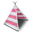 thumbnail image 2 of Modern Home Children's Canvas Tepee Set with Travel Case - Pink Stripes, 2 of 2