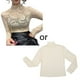 thumbnail image 1 of Blusa ajustada de malla con cuello alto y manga larga con encaje floral transparente para mujer, 1 of 8