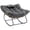 Gray, variant on DELMANGO Oversized Rocking Chair, Outdoor Egg Chair, All-Weather Patio lounger with Thick Cushion, Steel Wicker Rocker, Indoor Papasan lawn Chair for Living room Bedroom Porch Balcony Beige