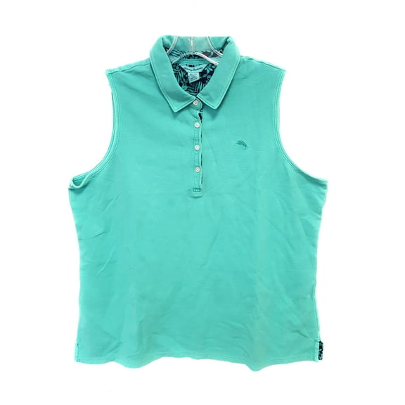 Tommy Bahama Flora Dei Marmi Sleeveless Cotton Polo, Aqua Aloha, Small