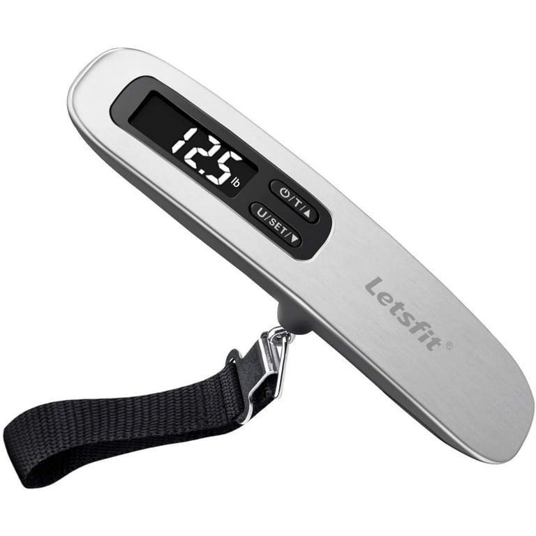 LETSFIT Digital Luggage Scale, 110lbs Hanging Baggage Scale with Backlit  LCD Display, Portable Suitcase Weighing Scale, Travel Luggage Weight Scale