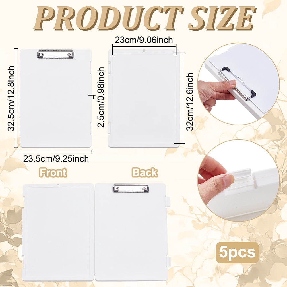 Plastic Clipboards Storage Box Writing Pad Rectangle White 325x235x25mm Inner Diameter: 320x230mm for making