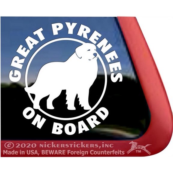 Great Pyrenees On Board | High Quality Vinyl Great Pyrenees Dog Decal