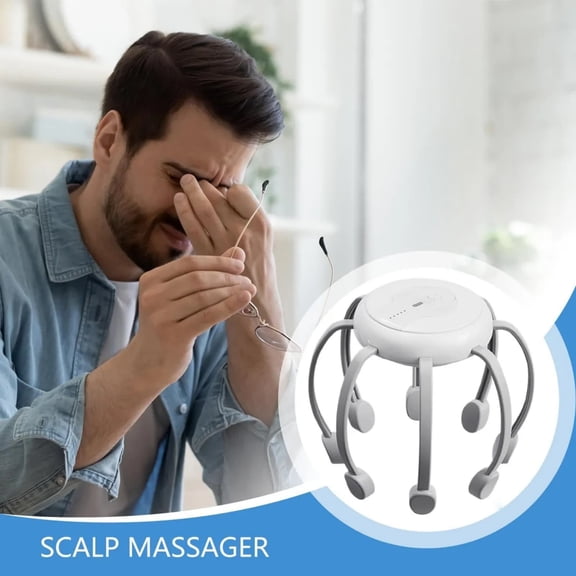 Loespoir Head Massage Device, Intelligent Massage Claw, Scalp Massager Tool, for Relaxation, Stress Relief, Home Use, Portable Design, Sturdy Construction, Rechargeable(B)