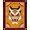 Orange Burgundy, Pattern 7, variant on ODIKA Tibetan Tiger Versus Snake Striped Folk Ornate Border Battle for Dorm Room, Small Living Apartment, Stain Resistant Low Profile