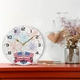 thumbnail image 3 of Dreamtimes Independence Day Wall Clock, 10 Inch Silent Non Ticking Round Clock Oil Painting Clock Easy to Read Clock for Living Room Bedroom Bathroom Home Decor, 3 of 7