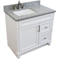 thumbnail image 4 of Bellaterra Home  37 in. Single Sink Vanity with Granite Left Door & Left Sink, White & Gray, 4 of 16