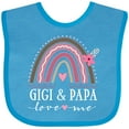 thumbnail image 3 of Inktastic Gigi and Papa Love Me Rainbow Girls Baby Bib, 3 of 4