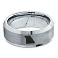 thumbnail image 2 of Tungsten Missouri Show Me State Band Ring 8mm Men Women Comfort Fit Gray Step Bevel Edge Brushed Polished, 2 of 4