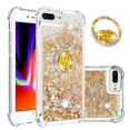 thumbnail image 1 of Funda para iPhone 8 Plus/iPhone 7 Plus con Brillo Líquido Flotante, Purpurina, Parachoques y Anillo Giratorio Soporte, 1 of 5