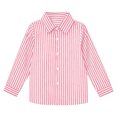 thumbnail image 3 of Girls Striped Long Sleeve Shirts Boys Button Down Formal Uniform Collared Shirt with Chest Pocket Spring Fall Clothing 6-7 Years, 3 of 7