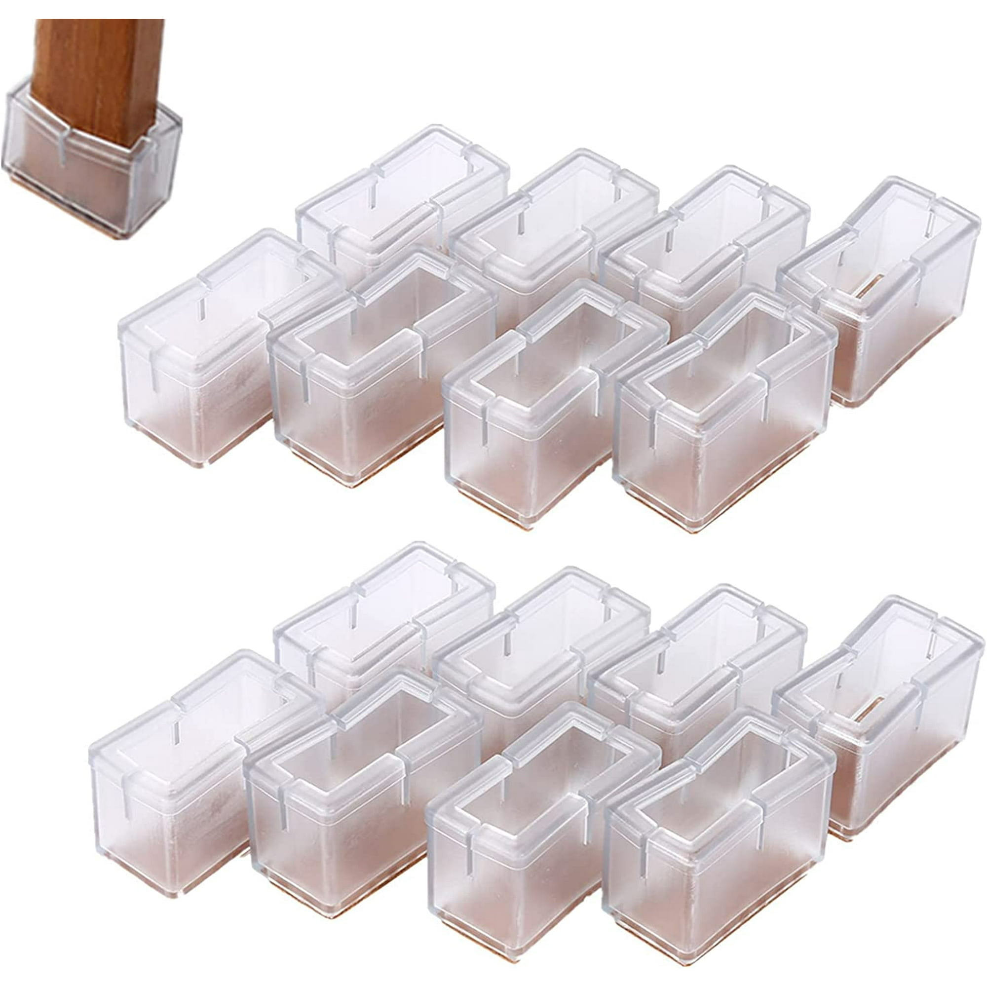 12 Pieces Chair Leg Protector Chair Cap Silicone Rectangular Furniture Leg Protector Walmart