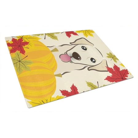 

Caroline s Treasures Golden Retriever Thanksgiving Glass Cutting Board Large