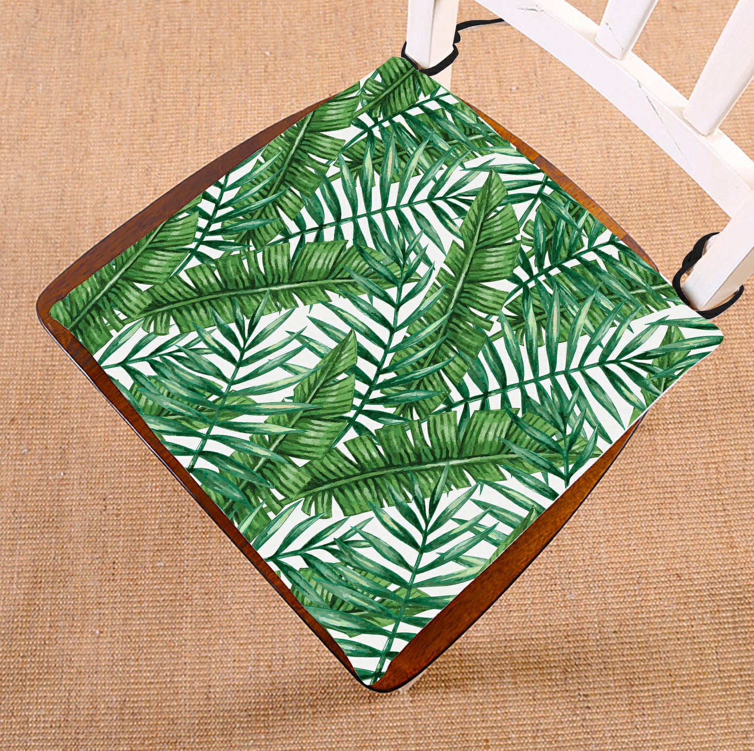 ABPHQTO Watercolor Tropical Palm Leaves Chair Pad Seat Cushion Chair