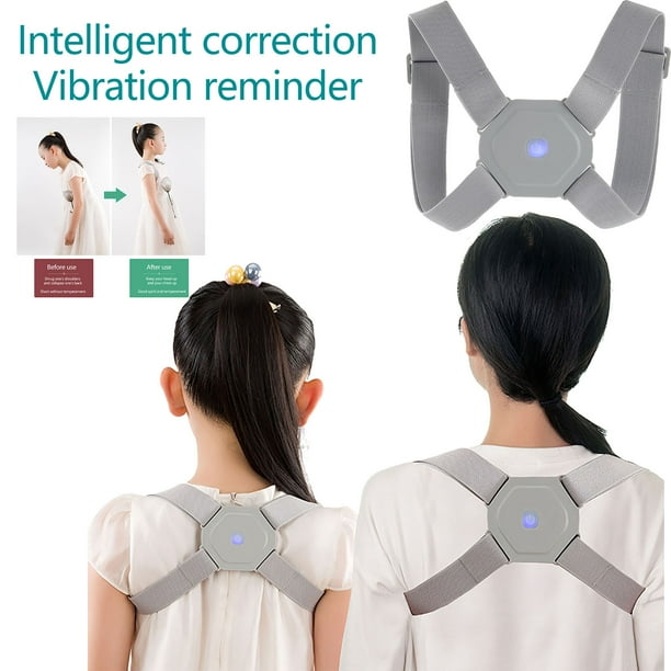 Corrector de postura inteligente con recordatorio electrónico y sensor de vibración para la parte superior de la espalda, corrector de joroba para mujeres, hombres y niños.