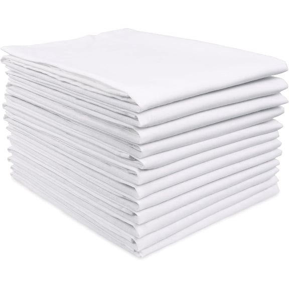 MALLOWEX Flour Sack Kitchen Towel | 12 Pack | 28 x 28 Inch | Multi-use | 100% Ring Spun Cotton | Very Soft, Lint Free | Absorbent Tea Towels for Embroidery/Craft