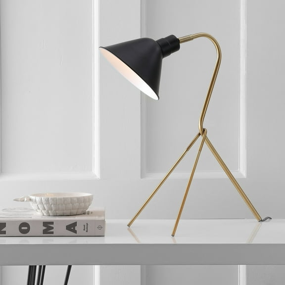 JONATHAN Y Mae 20.25" Brass LED Task Lamp, Brass Gold/Black, JYL6001A