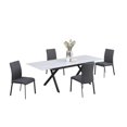 thumbnail image 3 of Milan Kortana White Sintered Stone Top Dining Set with 4 Chairs, 3 of 3