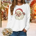 thumbnail image 4 of larppty Women's Retro Santa Xmas Holiday Sweatshirts - Merry Christmas Pullovers Party Outfits (White, XXL), 4 of 6