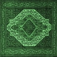 thumbnail image 1 of Ahgly Company Indoor Square Medallion Emerald Green Traditional Area Rugs, 5' Square, 1 of 4