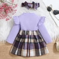 thumbnail image 6 of Zshosam Baby Girl Fall Outfit Baby Girl Outfit Newborn Pie Romper Skirt Fall Clothes with Headband Size 12 18 Months,(Purple 12-18 Months), 6 of 9