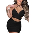 thumbnail image 3 of Cenuakty Women's Summer Sleeveless Solid Color  Dress  Backless Short Ruched Dress Clubwear, 3 of 8