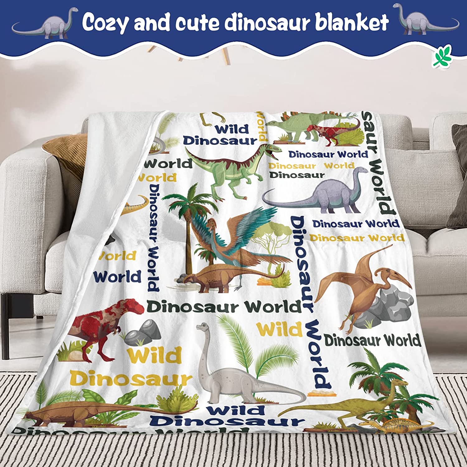 Dinosaur Blanket for Boy, Throw Blanket for Girls, Kids Soft Cute Dinosaur Blankets, Room Decor, Flannel Sofa Bed Throw Blanket 60x50 inch