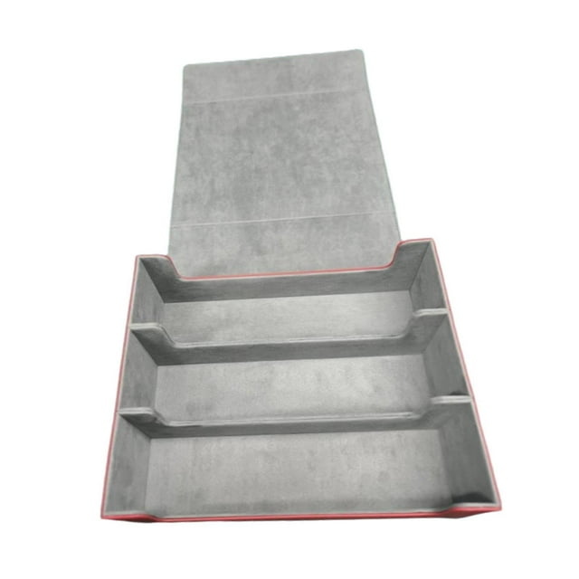 BELOVING Boîte de Jeu de Cartes à Collectionner Étui à 3 Rangées pour Cartes de Collection TCG Cartes de Hockey Rouge et Gris