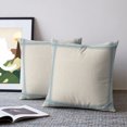 thumbnail image 2 of Pillow Covers 16x16 Set of 2, Minimalist Stripes Throw Pillow Covers Decorative Couch Cushion Cover, Modern Simple Blue Grid Lines Beige Microfiber Soft Square Pillowcases for Bedroom Living Room, 2 of 9
