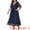 Navy Blue, variant on Women's Plus Wedding Guest Dress Sequin Wrap V Neck Midi 4X Navy Blue