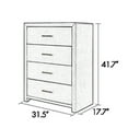 thumbnail image 5 of Benjara Wane Tall Dresser Chest with 4 Drawers, Metal Handles, Gray Wood Finish, 5 of 6