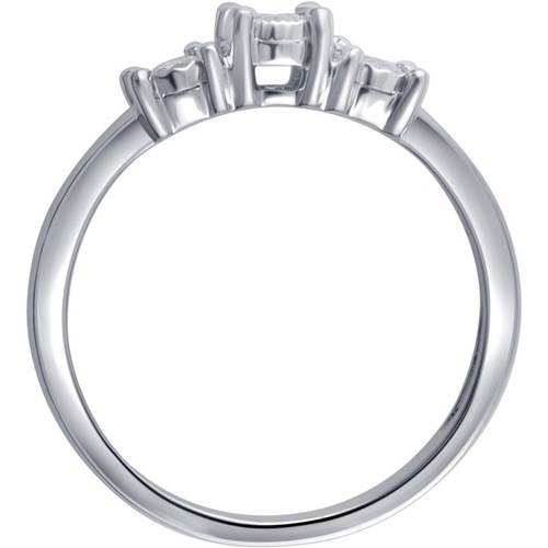 Arista 1/4 ct Round White Diamond White 3-Stone Engagement Ring in Sterling Silver (I-J, I2-I3)