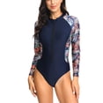 thumbnail image 1 of XMMSWDLA Mignon Maillot de Bain une Pièce pour Femmes Dames Mode Multicolore Imprimé Feuille Manches Longues Fermeture Éclair Maillot de Bain une Pièce pour Femmes Hauts de Tankini pour Femmes, 1 of 7