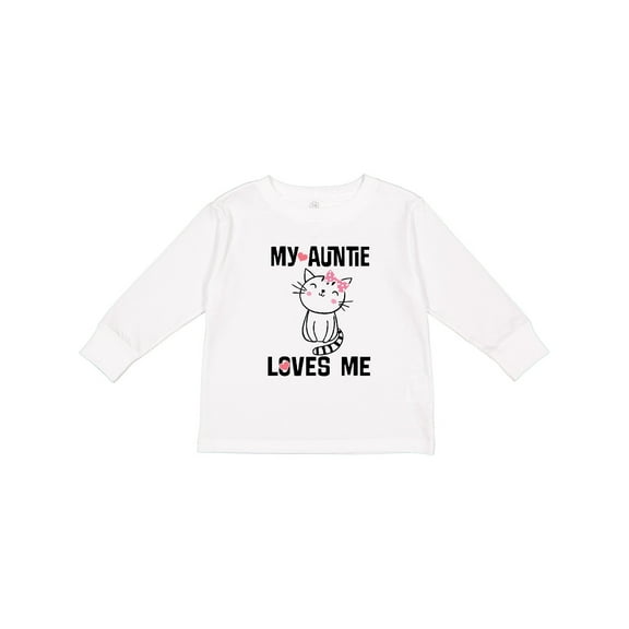 Inktastic My Auntie Loves Me Girls Long Sleeve Toddler T-Shirt