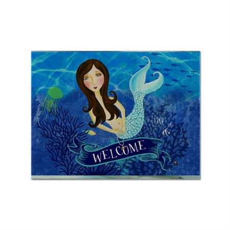 

Caroline s Treasures VHA3010PLMT Welcome Mermaid Fabric Placemat Multicolor