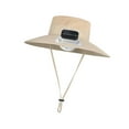 thumbnail image 4 of Sombrero de protección solar para niños con ventilador solar, recargable, transpirable, multiusos, ancho Caqui, 4 of 9