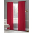 thumbnail image 5 of Sheer Curtain Panels Red Rod Pocket Voile Window Curtains Solid Color Window Treatments Ligh Filtering Privacy Curtain Drapes for Bedroom Living Room 2 Panel Set 108 Inch Length,, 5 of 9