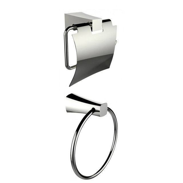 Chrome Plated Towel Ring With Toilet Paper Holder Accessory Set AI-13324