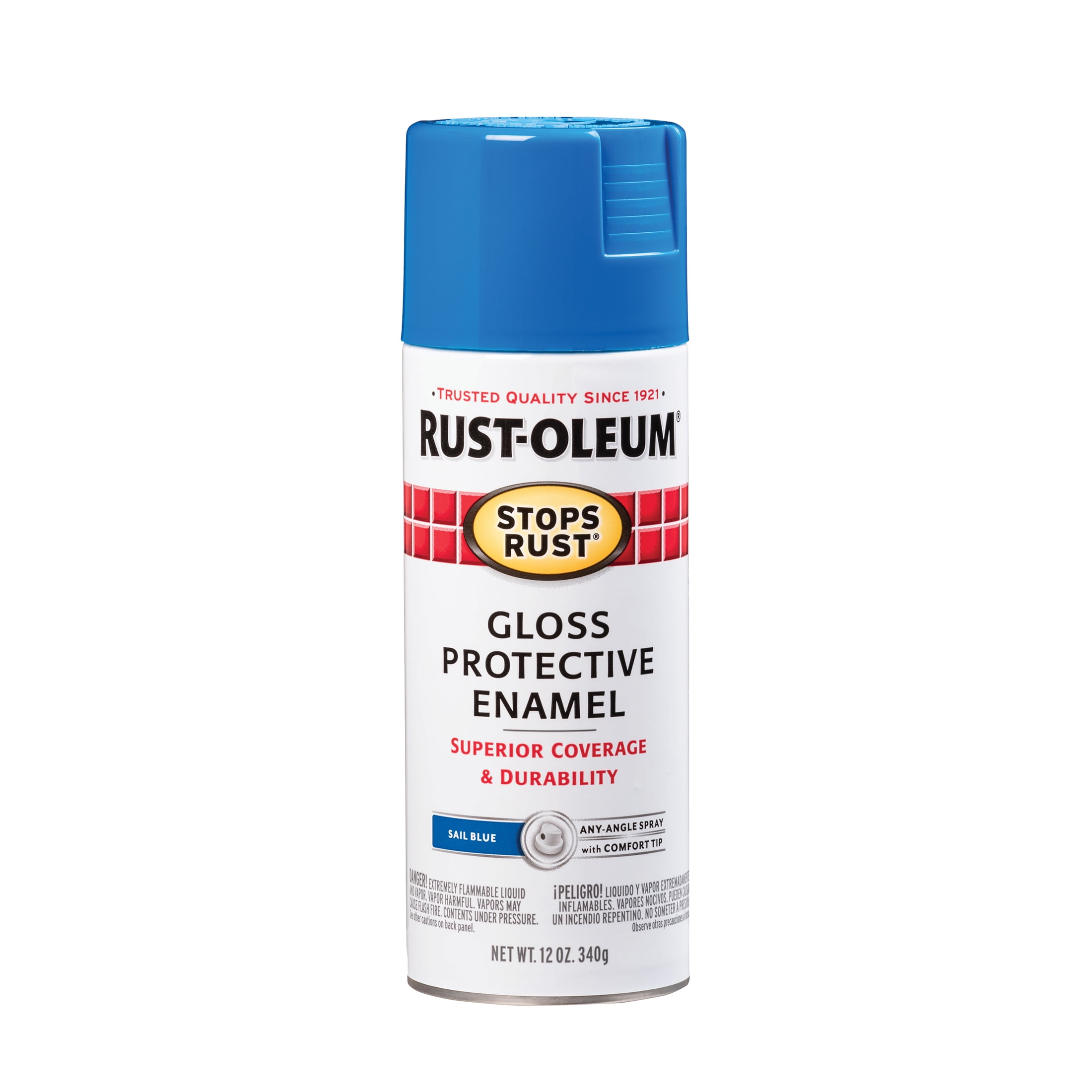 (2 pack) Sail Blue, Rust-Oleum Stops Rust Gloss Protective Enamel Spray Paint, 12 oz, 6 Pack