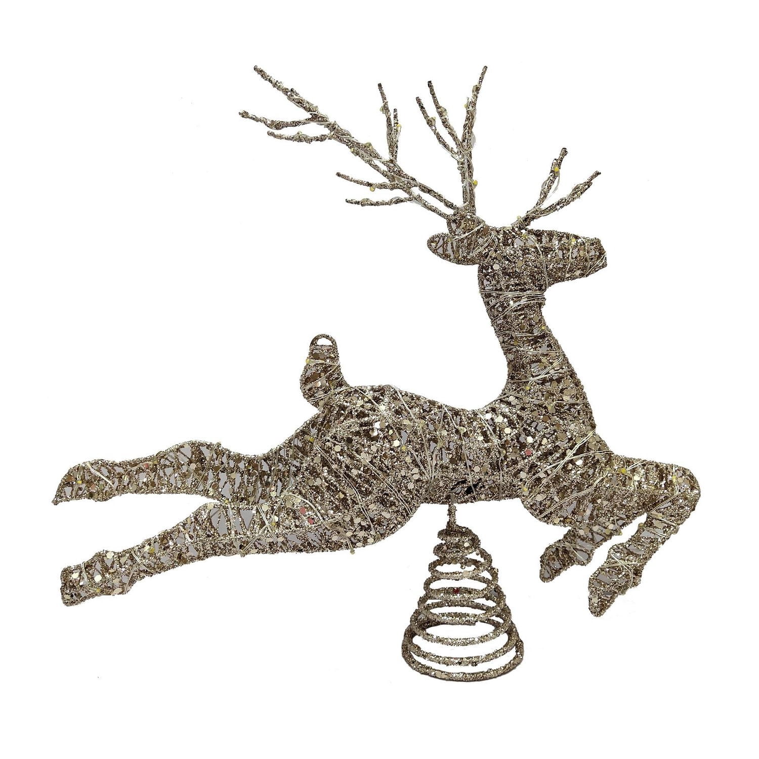 Holiday Time 11.5" Deer Christmas Tree Toppers with LED Micro Lights