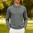 thumbnail image 1 of pstuiky Camisas suaves de manga larga para hombre, Camisa de manga larga con solapa y botones para hombre, de color liso top de hombre xxl, 1 of 7