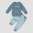 thumbnail image 2 of zuwimk Infant Baby Boy Fall Clothes Set Funny Letter Sweatshirt Pant Outfit Toddler Winter Clothes(6-12 Months,Blue), 2 of 9