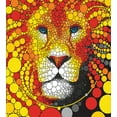 thumbnail image 3 of Fractal Duvet Cover Set, Abstract Style Lion Portrait with Doodle Style Circle Wildlife Leader Image, Decorative 2 Piece Bedding Set with 1 Pillow Shams, Twin Size, Red Yellow, by Ambesonne, 3 of 3