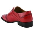 thumbnail image 3 of LIBERTYZENO Mens Classic Leather Formal Oxford Shoes, Red, 3 of 7