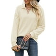 thumbnail image 2 of SHIBEVER Long Sleeve Shirts for Women Tops Fall Blouses V Neck Casual Pullover Lapel Collar Sweatshirts Loose Fit Tunic Tops Henley Shirts Fashion Clothing, 2 of 5