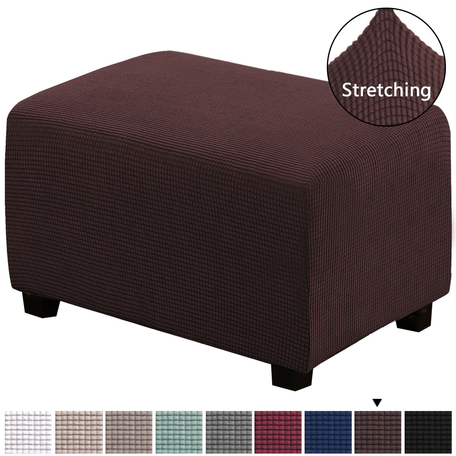 Oversized Ottoman Slipcover Durable Spandex Stretch Ottoman Slipcover