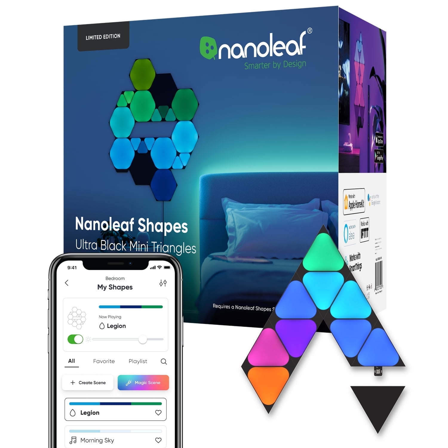 Nanoleaf Canvas Smarter Kit, RGB LED Square Wall Light