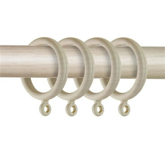 Central Design DR40-W1 1.375 in. Plastic Faux Wood Curtain Eyelet Rings, Pearl White - Set of 10